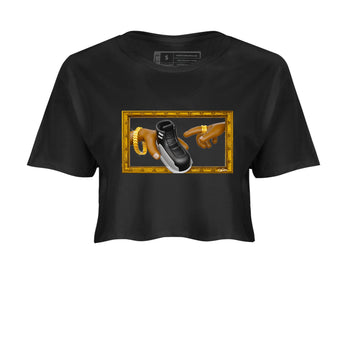 12s Black Wolf Grey shirts to match jordans The Creation Of Adam sneaker match tees Air Jordan 12 Barons match shoes to clothes SNRT Sneaker Tees unisex cotton Black 2 crop tee