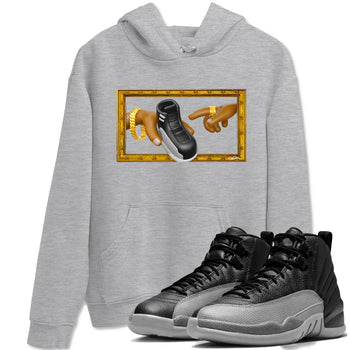 12s Black Wolf Grey shirts to match jordans The Creation Of Adam sneaker match tees Air Jordan 12 Barons match shoes to clothes SNRT Sneaker Tees unisex cotton Heather Grey 1 shirts