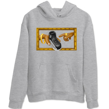 12s Black Wolf Grey shirts to match jordans The Creation Of Adam sneaker match tees Air Jordan 12 Barons match shoes to clothes SNRT Sneaker Tees unisex cotton Heather Grey 2 shirts
