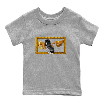 12s Black Wolf Grey shirts to match jordans The Creation Of Adam sneaker match tees Air Jordan 12 Barons match shoes to clothes SNRT Sneaker Tees Youth Baby Heather Grey 2 tee