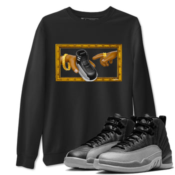 12s Black Wolf Grey shirts to match jordans The Creation Of Adam sneaker match tees Air Jordan 12 Barons match shoes to clothes SNRT Sneaker Tees unisex cotton Black 1 shirts