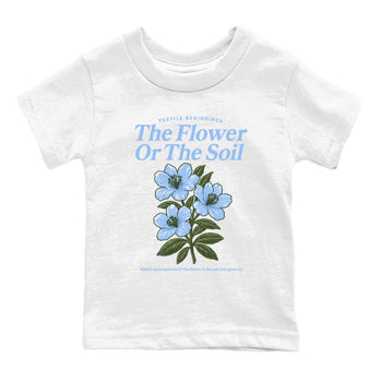 4s Forget Me Not shirts to match jordans The Flower Or The Soil sneaker match tees Air Jordan 4 WMNS Aluminummatch shoes to clothes SNRT Sneaker Tees Youth Baby White 2 tee