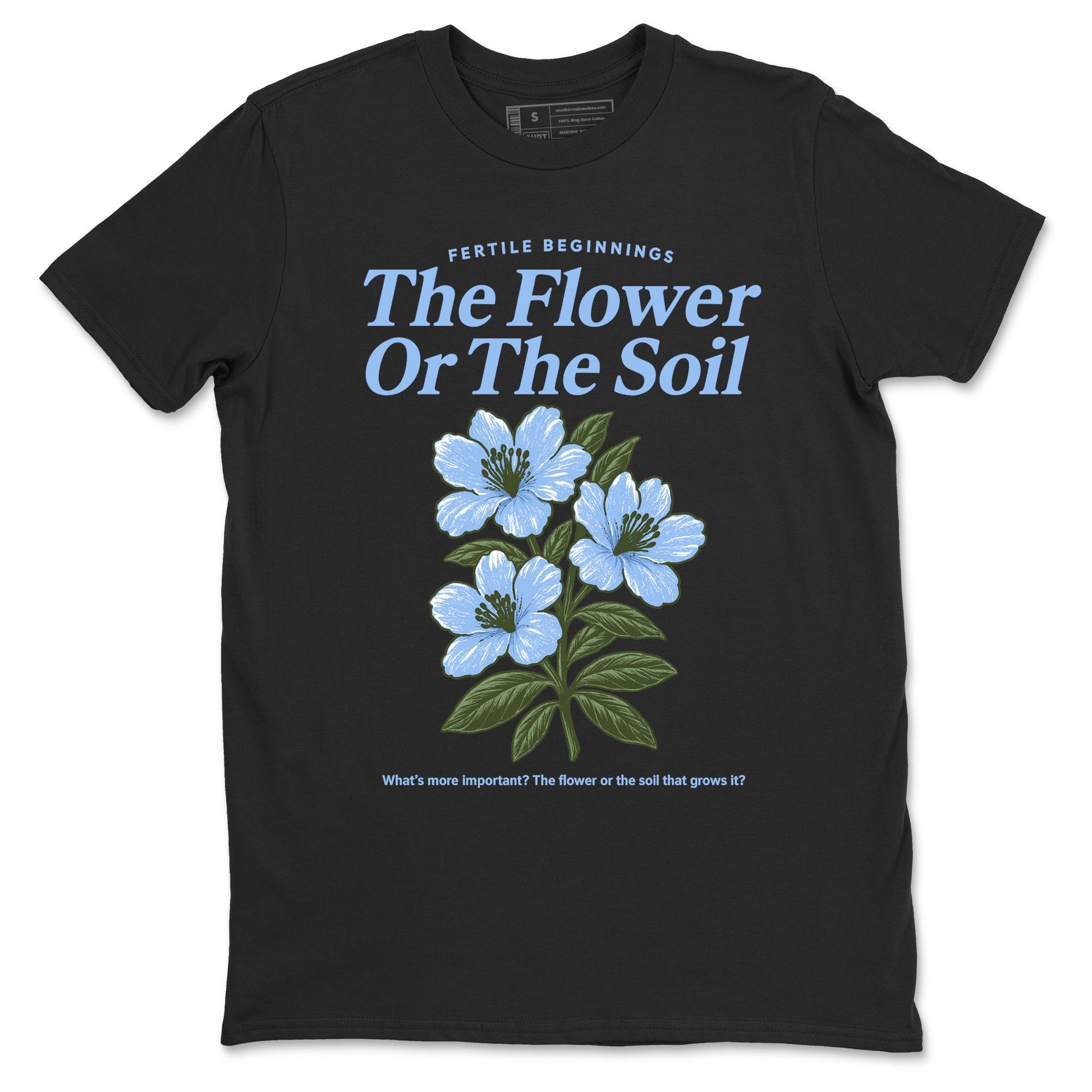 4s Forget Me Not shirts to match jordans The Flower Or The Soil sneaker match tees Air Jordan 4 WMNS Aluminummatch shoes to clothes SNRT Sneaker Tees unisex cotton Black 2 shirts