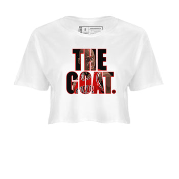1s Black Toe Reimagined shirts to match jordans The Goat sneaker match tees Air Jordan 1 Black Toe Reimagined match shoes to clothes SNRT Sneaker Tees unisex cotton White 2 crop tee