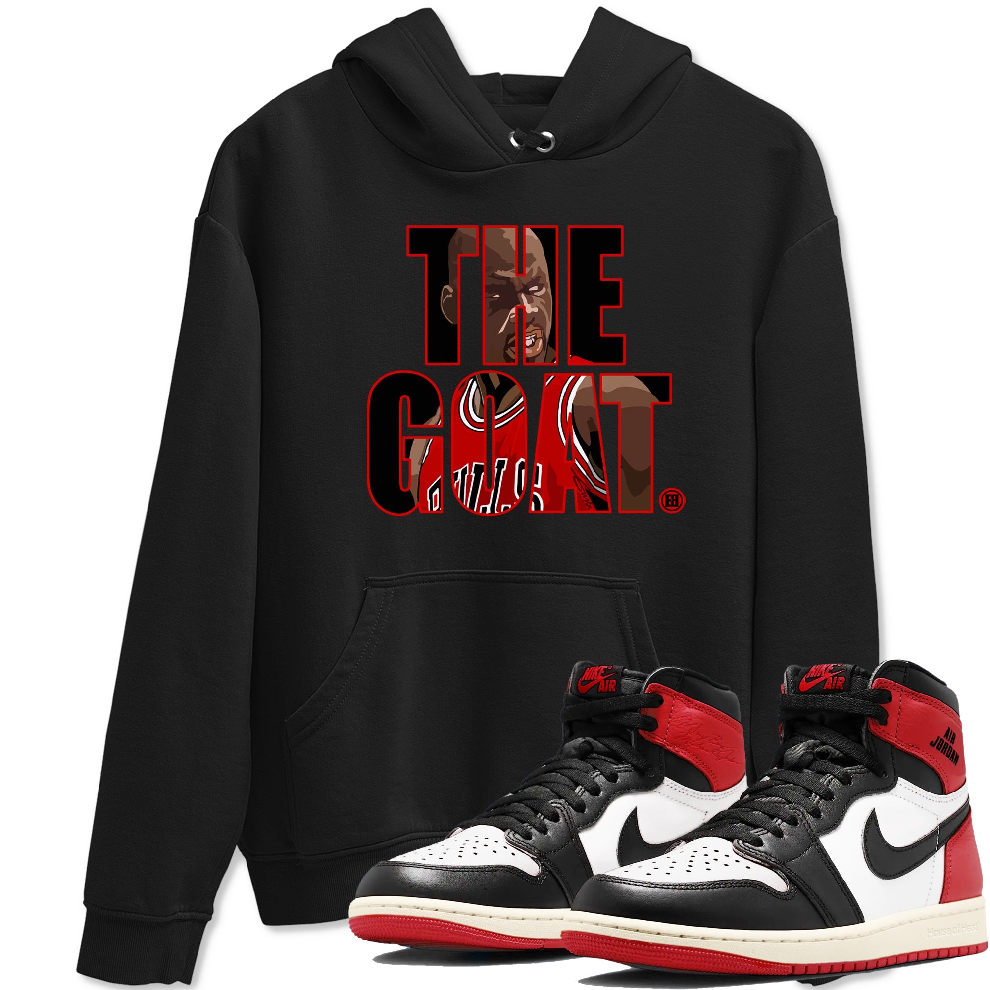 1s Black Toe Reimagined shirts to match jordans The Goat sneaker match tees Air Jordan 1 Black Toe Reimagined match shoes to clothes SNRT Sneaker Tees unisex cotton Black 1 shirts