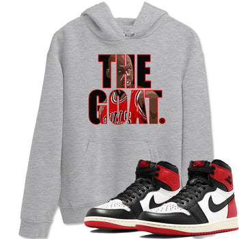 1s Black Toe Reimagined shirts to match jordans The Goat sneaker match tees Air Jordan 1 Black Toe Reimagined match shoes to clothes SNRT Sneaker Tees unisex cotton Heather Grey 1 shirts