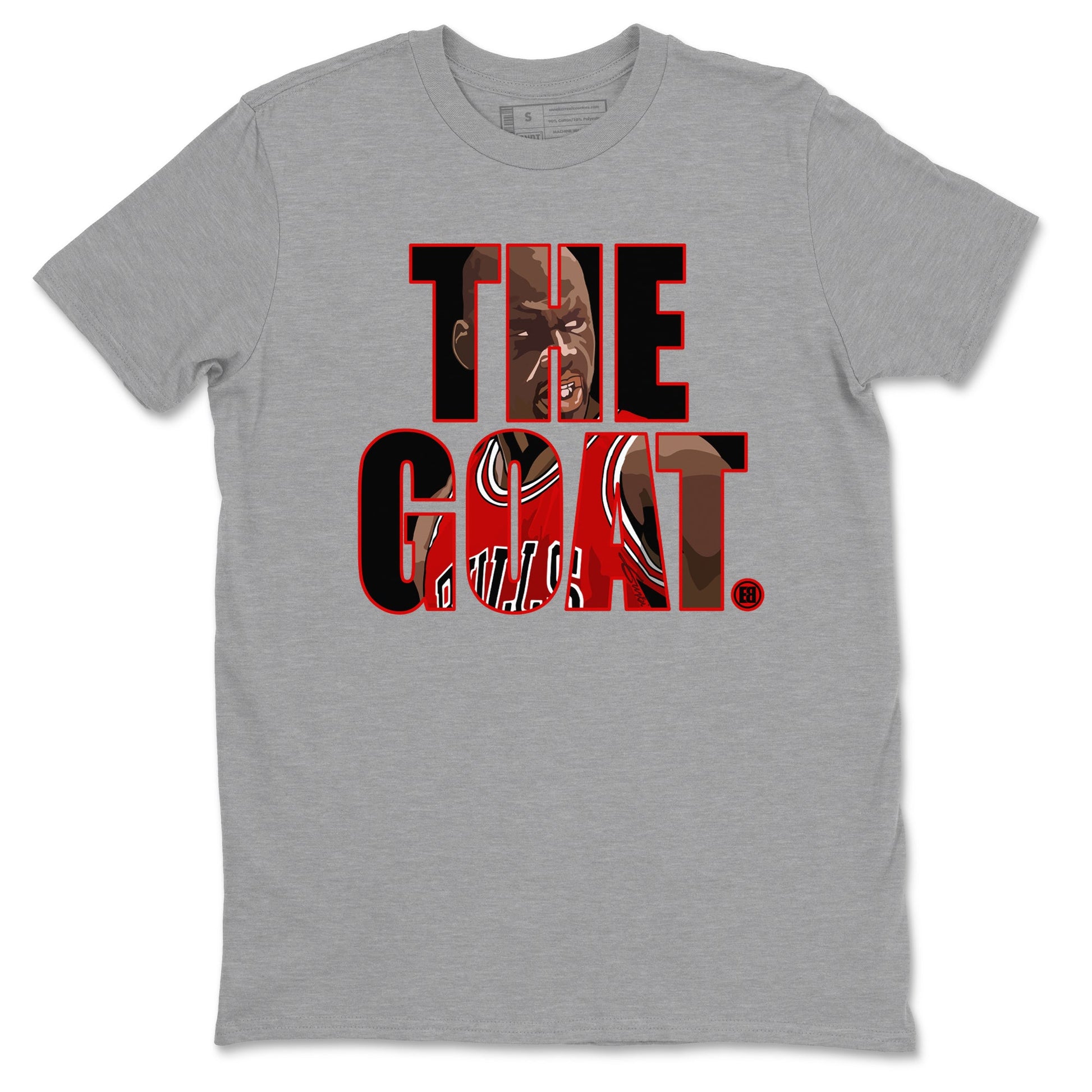 1s Black Toe Reimagined shirts to match jordans The Goat sneaker match tees Air Jordan 1 Black Toe Reimagined match shoes to clothes SNRT Sneaker Tees unisex cotton Heather Grey 2 shirts