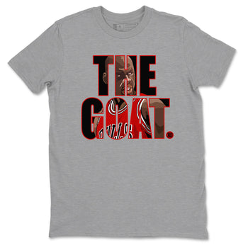 1s Black Toe Reimagined shirts to match jordans The Goat sneaker match tees Air Jordan 1 Black Toe Reimagined match shoes to clothes SNRT Sneaker Tees unisex cotton Heather Grey 2 shirts