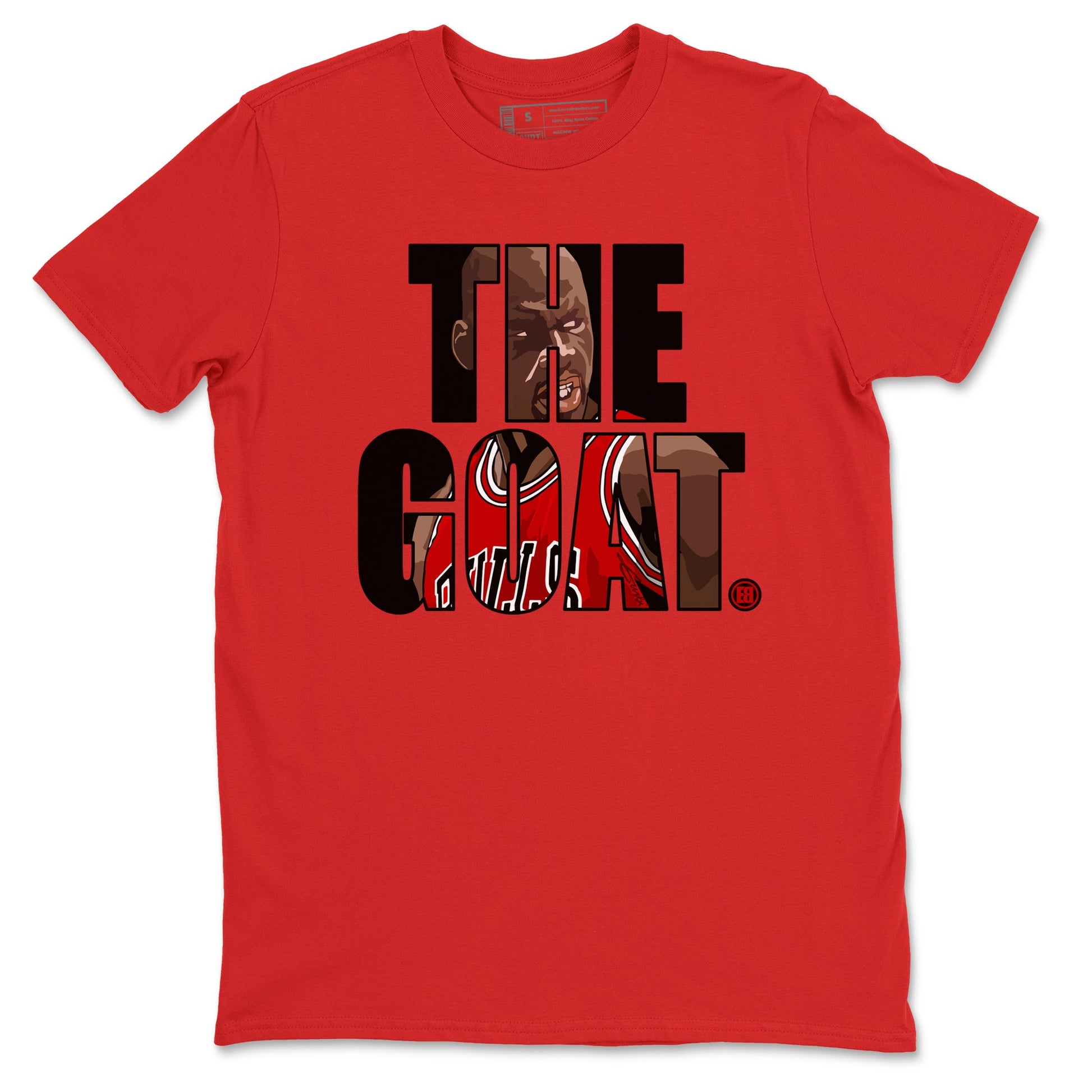 1s Black Toe Reimagined shirts to match jordans The Goat sneaker match tees Air Jordan 1 Black Toe Reimagined match shoes to clothes SNRT Sneaker Tees unisex cotton Red 2 shirts