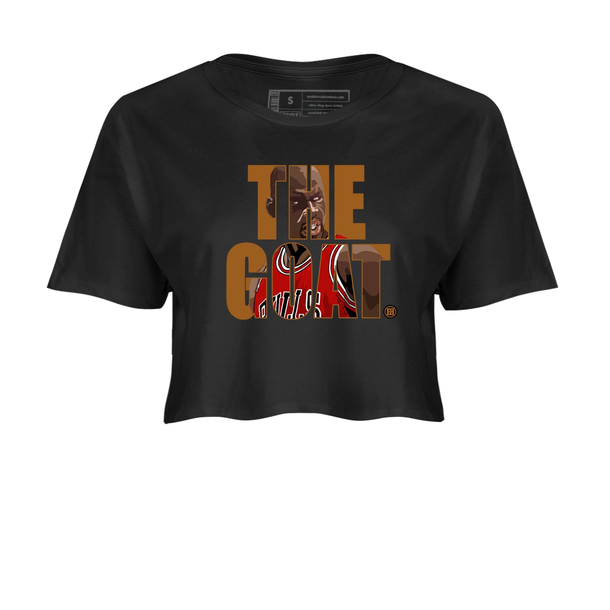 5s Archaeo Brown shirts to match jordans The Goat sneaker match tees Air Jordan 5 Archaeo Brown match shoes to clothes SNRT Sneaker Tees unisex cotton Black 2 crop tee