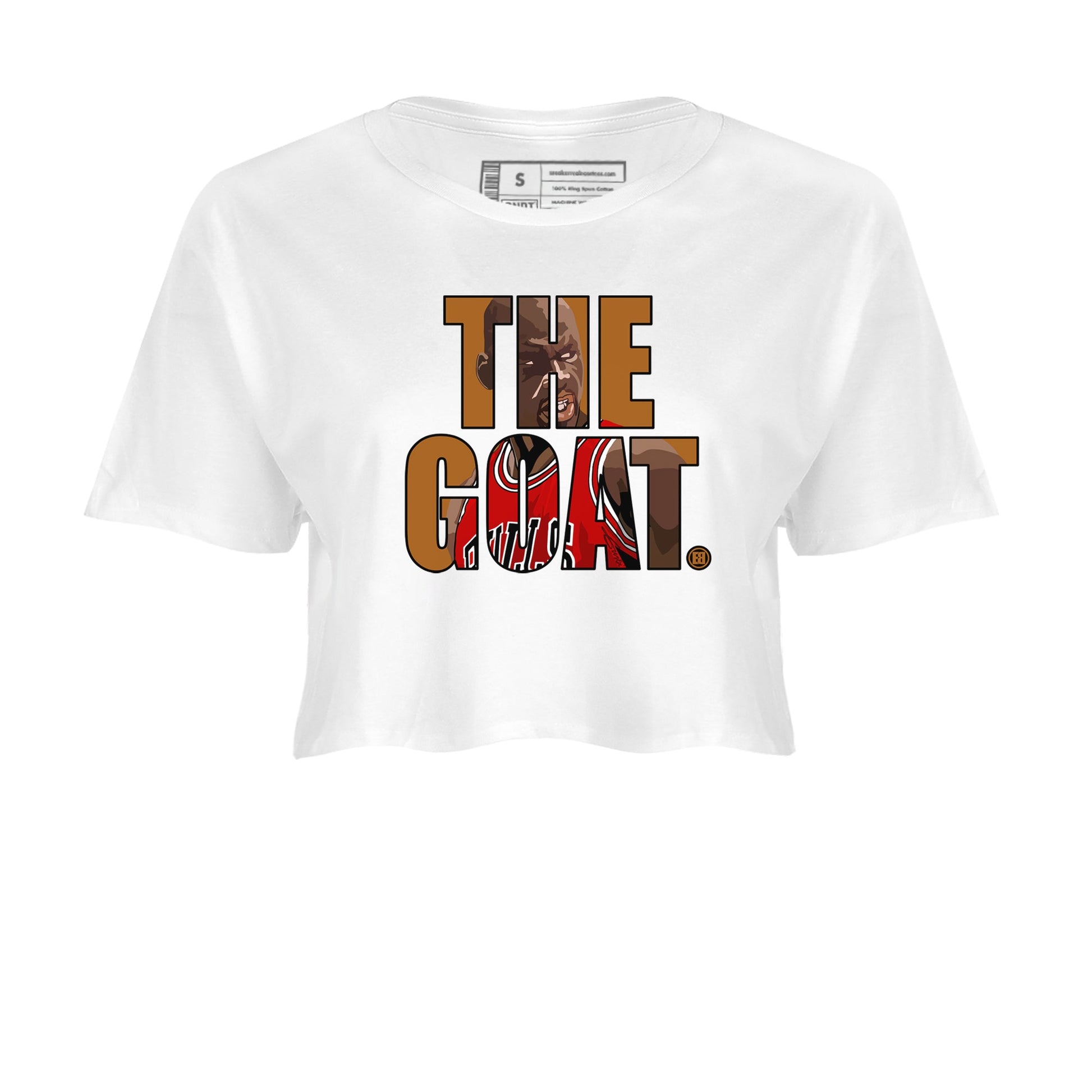 5s Archaeo Brown shirts to match jordans The Goat sneaker match tees Air Jordan 5 Archaeo Brown match shoes to clothes SNRT Sneaker Tees unisex cotton White 2 crop tee