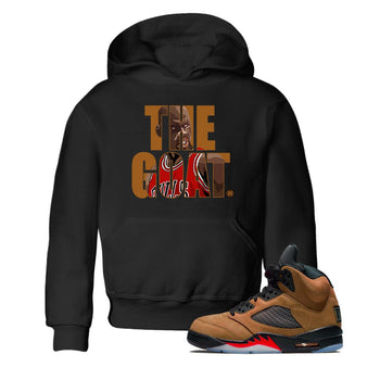 5s Archaeo Brown shirts to match jordans The Goat sneaker match tees Air Jordan 5 Archaeo Brown match shoes to clothes SNRT Sneaker Tees Youth Baby Black 1 tee