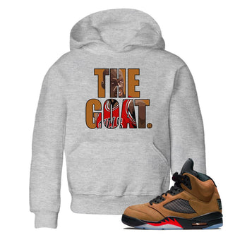 5s Archaeo Brown shirts to match jordans The Goat sneaker match tees Air Jordan 5 Archaeo Brown match shoes to clothes SNRT Sneaker Tees Youth Baby Heather Grey 1 tee