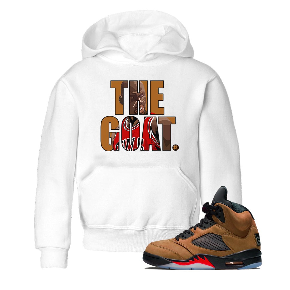 5s Archaeo Brown shirts to match jordans The Goat sneaker match tees Air Jordan 5 Archaeo Brown match shoes to clothes SNRT Sneaker Tees Youth Baby White 1 tee