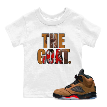 5s Archaeo Brown shirts to match jordans The Goat sneaker match tees Air Jordan 5 Archaeo Brown match shoes to clothes SNRT Sneaker Tees Youth Baby White 1 tee