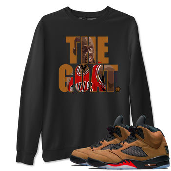 5s Archaeo Brown shirts to match jordans The Goat sneaker match tees Air Jordan 5 Archaeo Brown match shoes to clothes SNRT Sneaker Tees unisex cotton Black 1 shirts