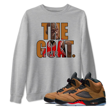 5s Archaeo Brown shirts to match jordans The Goat sneaker match tees Air Jordan 5 Archaeo Brown match shoes to clothes SNRT Sneaker Tees unisex cotton Heather Grey 1 shirts