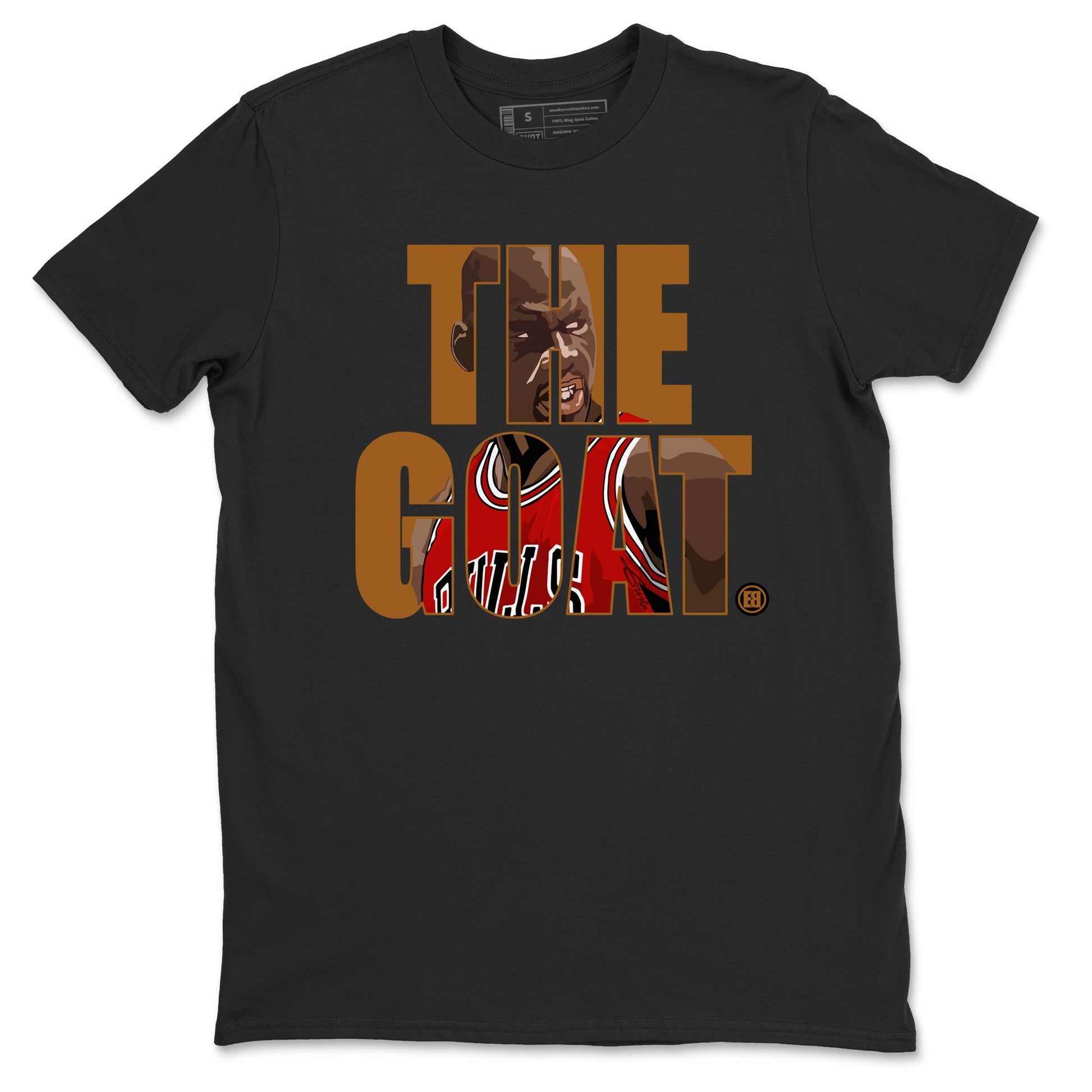 5s Archaeo Brown shirts to match jordans The Goat sneaker match tees Air Jordan 5 Archaeo Brown match shoes to clothes SNRT Sneaker Tees unisex cotton Black 2 shirts