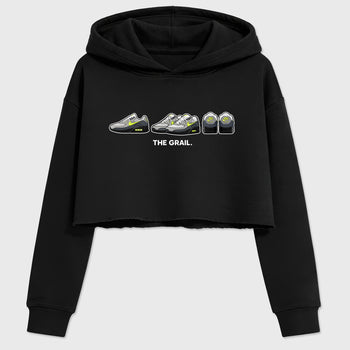 Sneakerfit graphic tee destination – Sneaker Tees To Match Air Max 90 Neon Yellow Sneakers – The Grail Crop T-Shirt Black 2