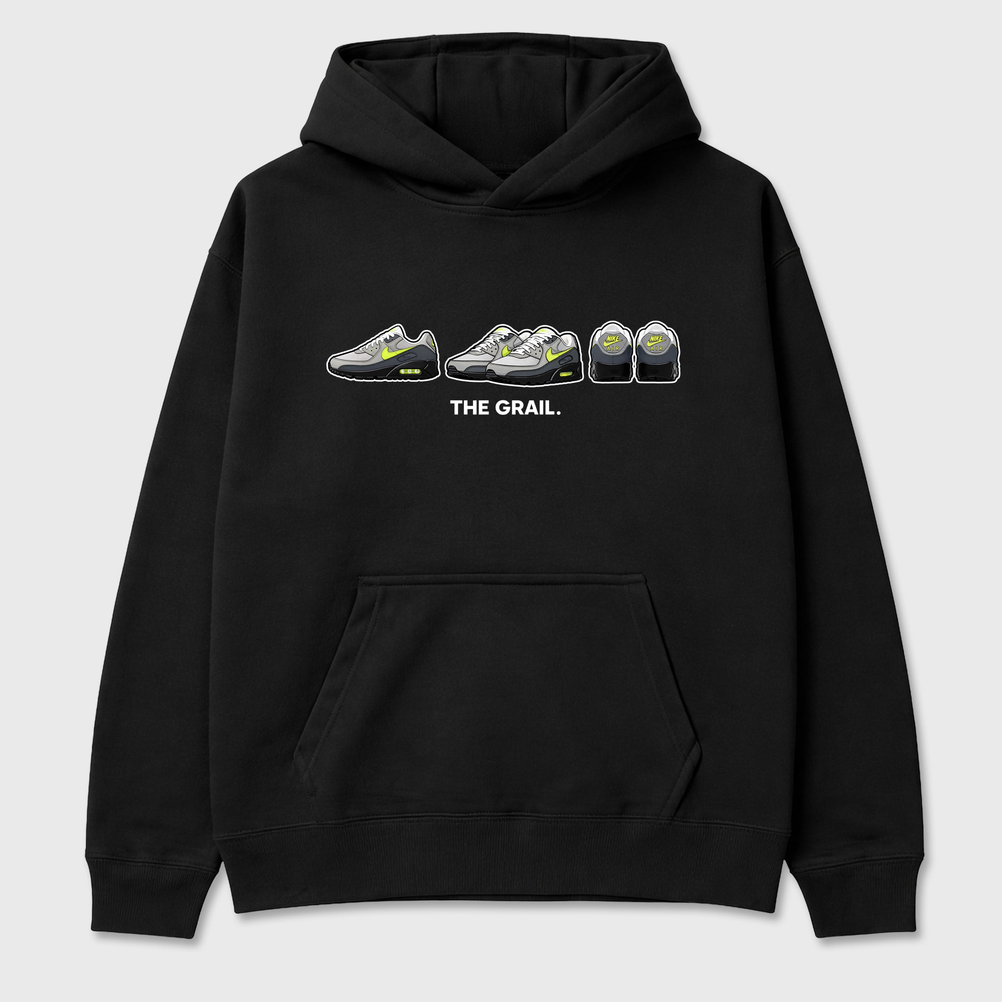Sneakerfit graphic tee destination – Sneaker Tees To Match Air Max 90 Neon Yellow Sneakers – The Grail Tee Black 2
