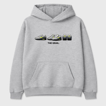 Sneakerfit graphic tee destination – Sneaker Tees To Match Air Max 90 Neon Yellow Sneakers – The Grail Tee Heather Grey 2