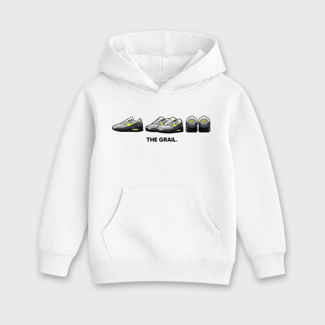 Sneakerfit graphic tee destination – Sneaker Tees To Match Air Max 90 Neon Yellow Sneakers – The Grail Kids T-Shirt White 2
