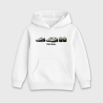 Sneakerfit graphic tee destination – Sneaker Tees To Match Air Max 90 Neon Yellow Sneakers – The Grail Kids T-Shirt White 2