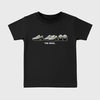 Sneakerfit graphic tee destination – Sneaker Tees To Match Air Max 90 Neon Yellow Sneakers – The Grail Kids T-Shirt Black 2