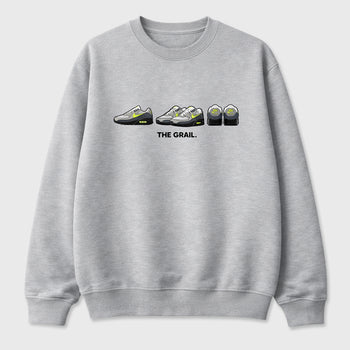 Sneakerfit graphic tee destination – Sneaker Tees To Match Air Max 90 Neon Yellow Sneakers – The Grail Tee Heather Grey 2