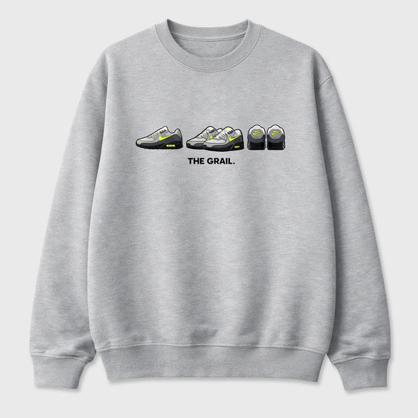 Sneakerfit graphic tee destination – Sneaker Tees To Match Air Max 90 Neon Yellow Sneakers – The Grail Tee Heather Grey 2