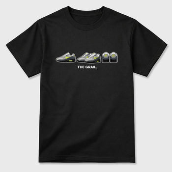 Sneakerfit graphic tee destination – Sneaker Tees To Match Air Max 90 Neon Yellow Sneakers – The Grail Tee Black 2