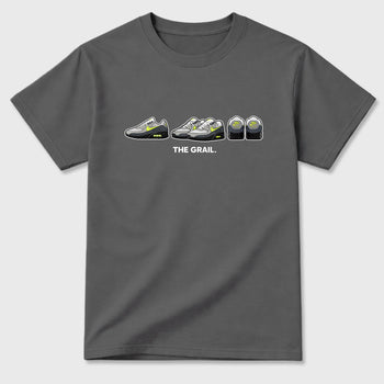 Sneakerfit graphic tee destination – Sneaker Tees To Match Air Max 90 Neon Yellow Sneakers – The Grail Tee Cool Grey 2