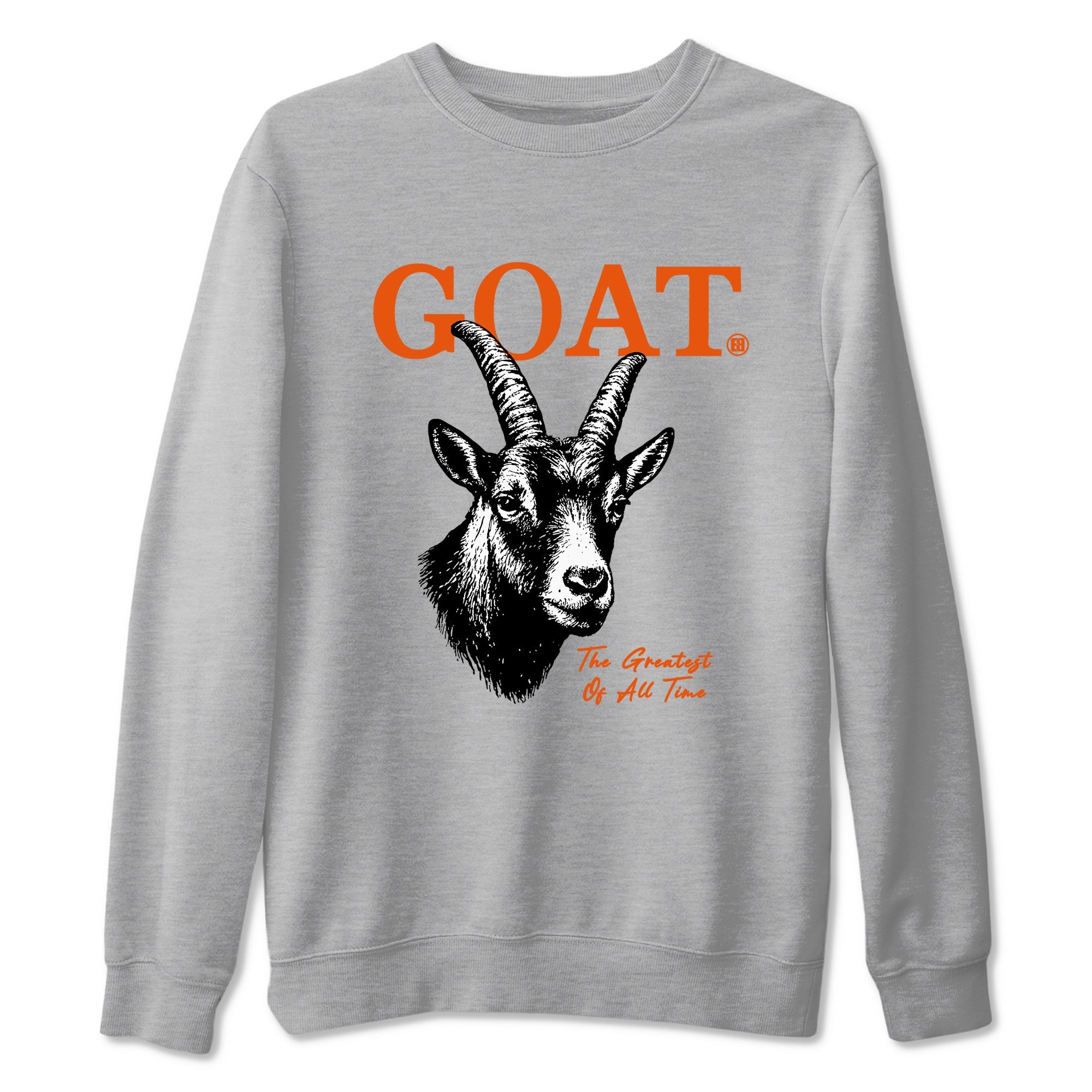 The Greatest Of All Time sneaker match t-shirt styled to complete your fit with the Air Jordan 1 Shattered Backboard sneakers, shown in Heather Grey 2.