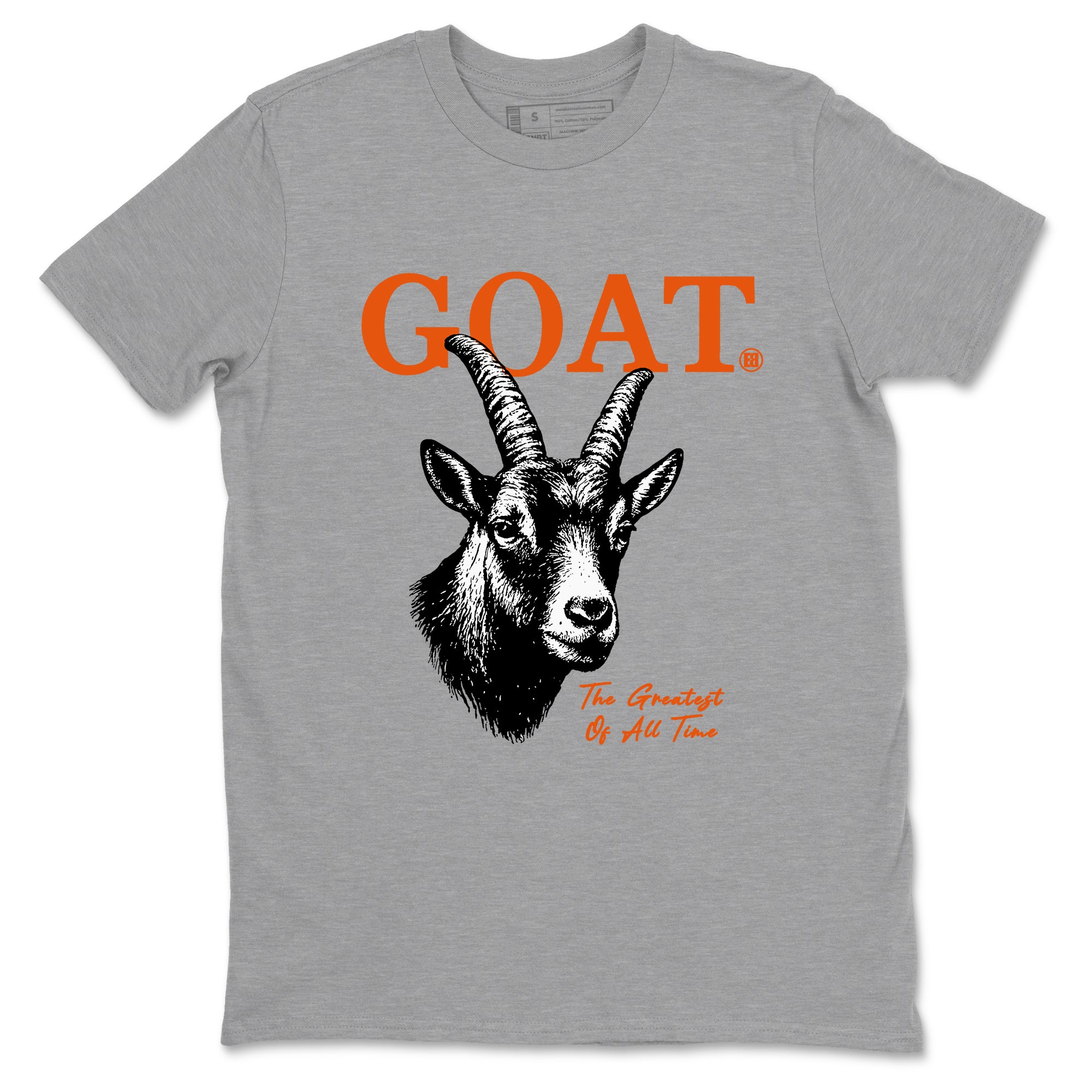 The Greatest Of All Time sneaker match t-shirt styled to complete your fit with the Air Jordan 1 Shattered Backboard sneakers, shown in Heather Grey 2.