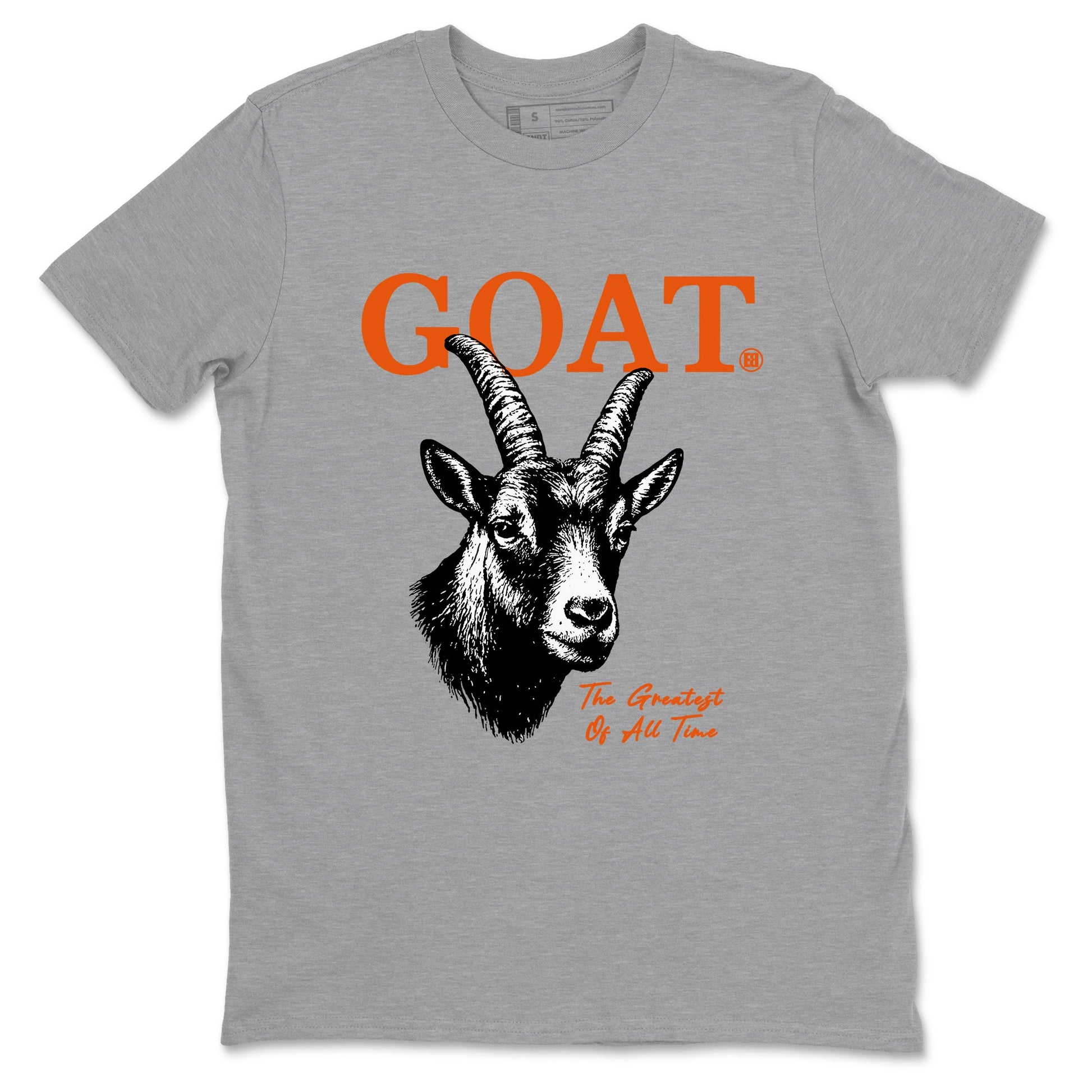 The Greatest Of All Time sneaker match t-shirt styled to complete your fit with the Air Jordan 1 Shattered Backboard sneakers, shown in Heather Grey 2.
