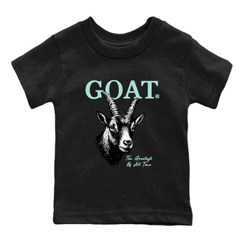 The Greatest Of All Time baby and kids t-shirt crafted for little sneakerheads to shine with the Air Jordan 11 Igloo sneakers, displayed in Black 2.