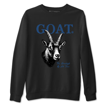 The Greatest Of All Time sneaker match t-shirt styled to complete your fit with the Air Jordan 12 French Blue sneakers, graphic shirts in Black 2.