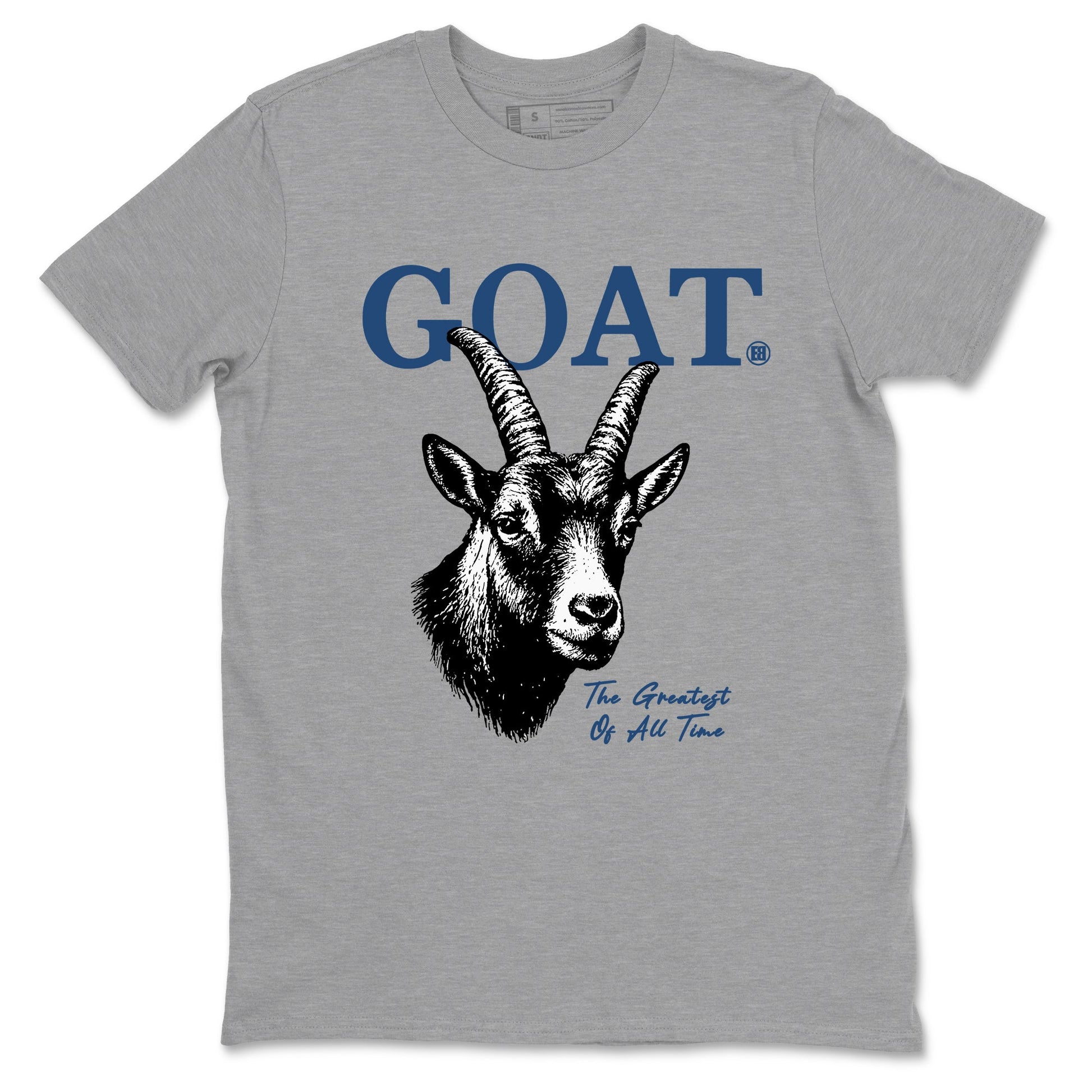 The Greatest Of All Time sneaker match t-shirt styled to complete your fit with the Air Jordan 12 French Blue sneakers, graphic shirts in Heather Grey 2.
