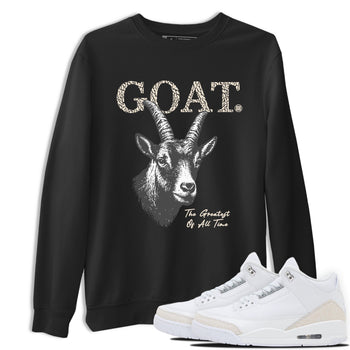 The Greatest Of All Time sneaker match t-shirt styled to complete your fit with the Air Jordan 3 Pure Money sneakers, shown in Black 1.