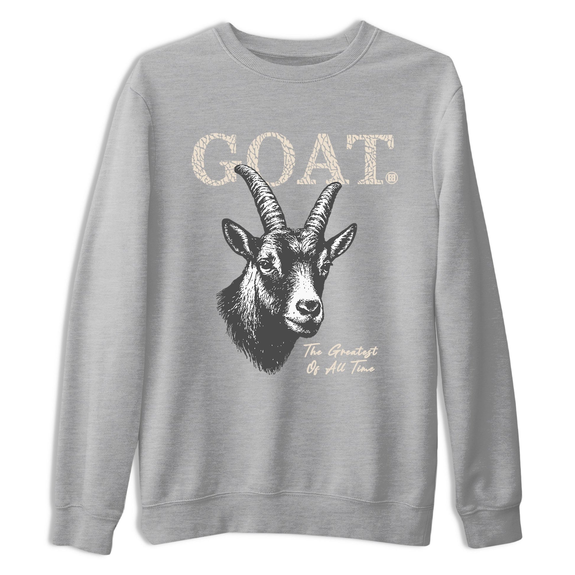 The Greatest Of All Time sneaker match t-shirt styled to complete your fit with the Air Jordan 3 Pure Money sneakers, shown in Heather Grey 2.