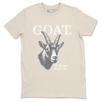 The Greatest Of All Time sneaker match t-shirt styled to complete your fit with the Air Jordan 3 Pure Money sneakers, shown in Natural 2.