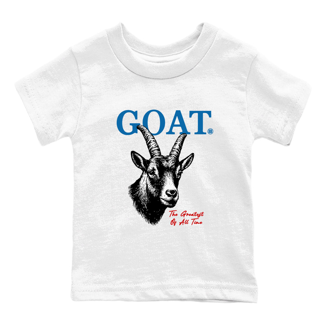 The Greatest Of All Time baby and kids t-shirt crafted for little sneakerheads to shine with the Air Jordan 3 Rare Air sneakers, displayed in White 2.