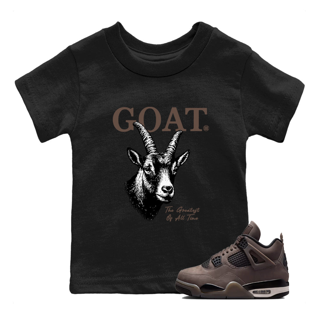 Sneaker match tees – Streetwear Graphic Tees Air Jordan 4 Cave Stone Sneakers – The Greatest Of All Time Kids Craphic T-Shirt Black 1
