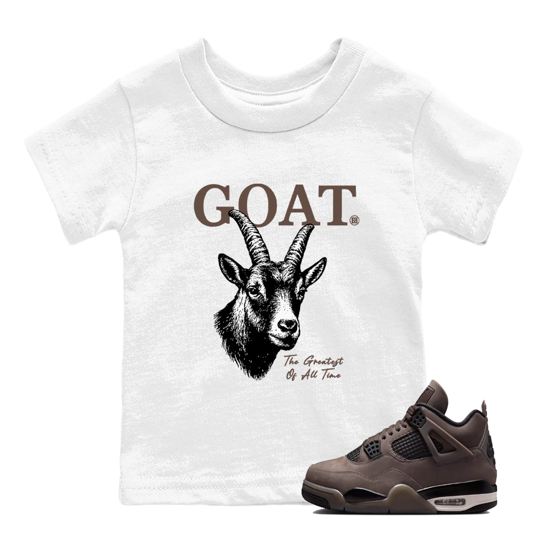 Sneaker match tees – Streetwear Graphic Tees Air Jordan 4 Cave Stone Sneakers – The Greatest Of All Time Kids Craphic T-Shirt White 1