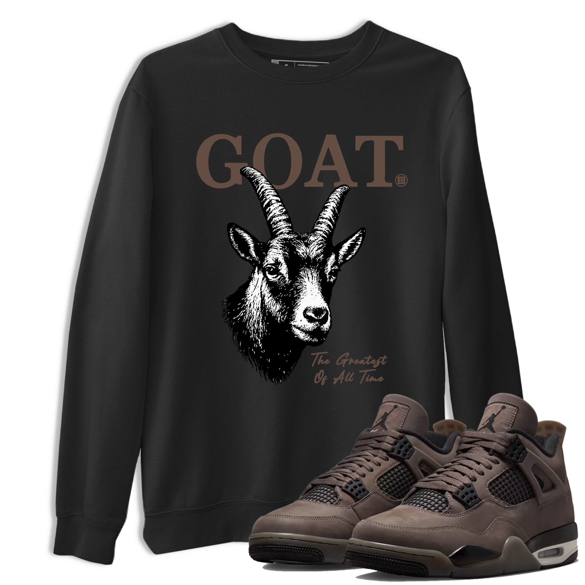 Sneaker match tees – Streetwear Graphic Tees Air Jordan 4 Cave Stone Sneakers – The Greatest Of All Time Graphic Tee Black 1