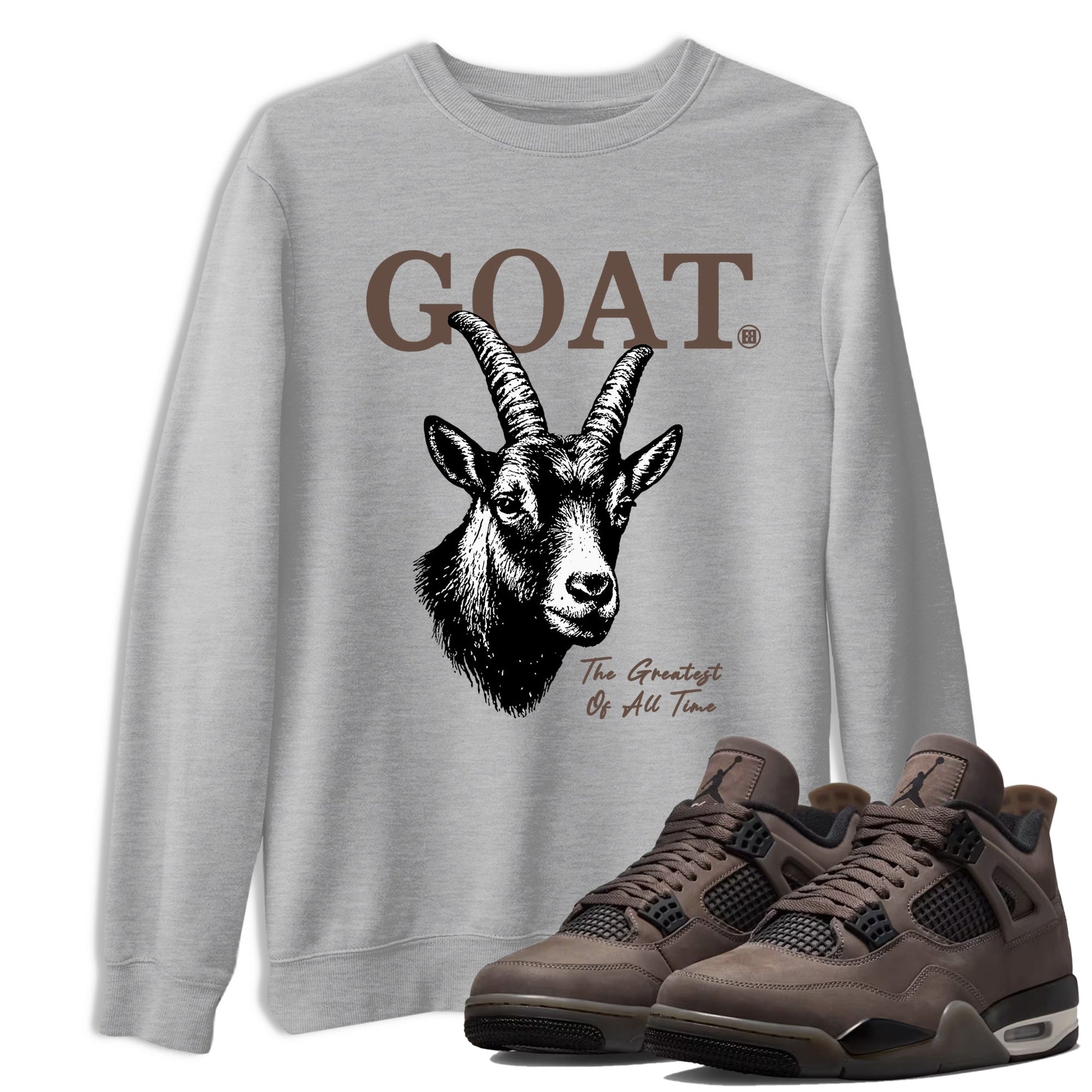 Sneaker match tees – Streetwear Graphic Tees Air Jordan 4 Cave Stone Sneakers – The Greatest Of All Time Graphic Tee Heather Grey 1