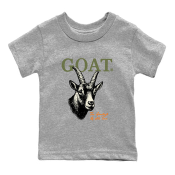 Sneaker match tees – Sneaker Tees To Match Undefeated inspired colorways Air Jordan 4 OG Olive Shoes  – The Greatest Of All Time Kids T-Shirt Heather Grey 2