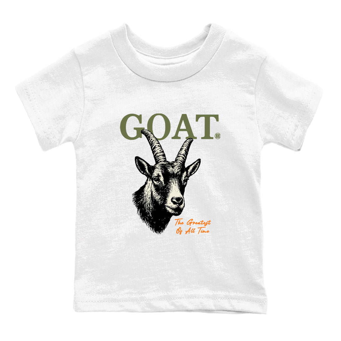 Sneaker match tees – Sneaker Tees To Match Undefeated inspired colorways Air Jordan 4 OG Olive Shoes  – The Greatest Of All Time Kids T-Shirt White 2