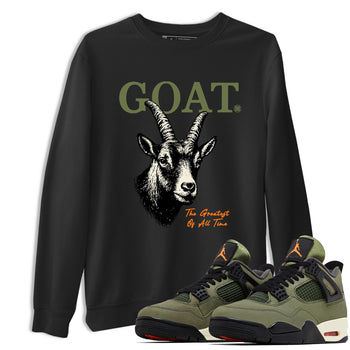 Sneaker match tees – Sneaker Tees To Match Undefeated inspired colorways Air Jordan 4 OG Olive Shoes  – The Greatest Of All Time Tee Black 1