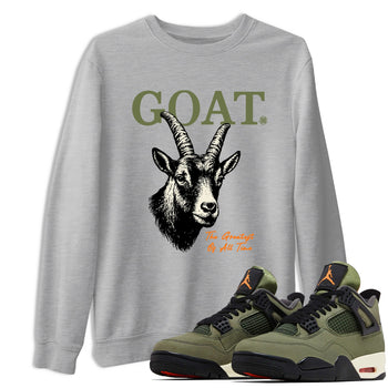 Sneaker match tees – Sneaker Tees To Match Undefeated inspired colorways Air Jordan 4 OG Olive Shoes  – The Greatest Of All Time Tee Heather Grey 1